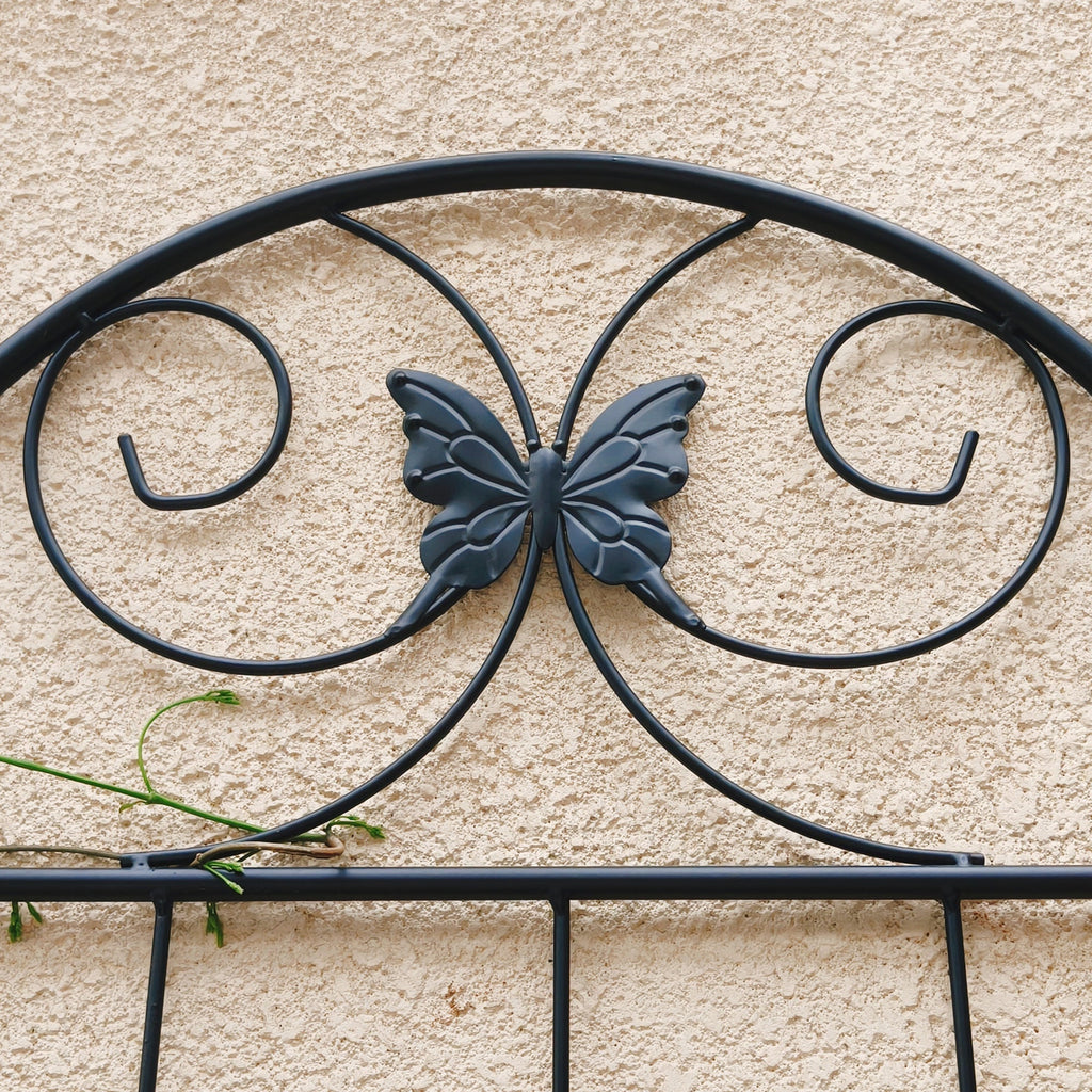 4 Pack Metal Garden Trellis 86.7" x 19.7" Rustproof Trellis for Climbing Plants Outdoor Flower Support Black