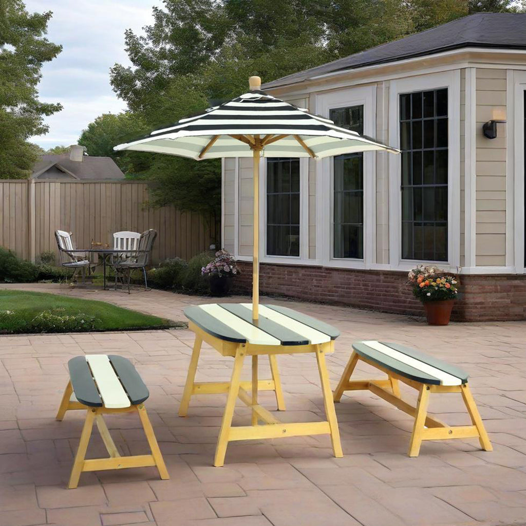 Naturally Playful Kids Picnic Table with Umbrella