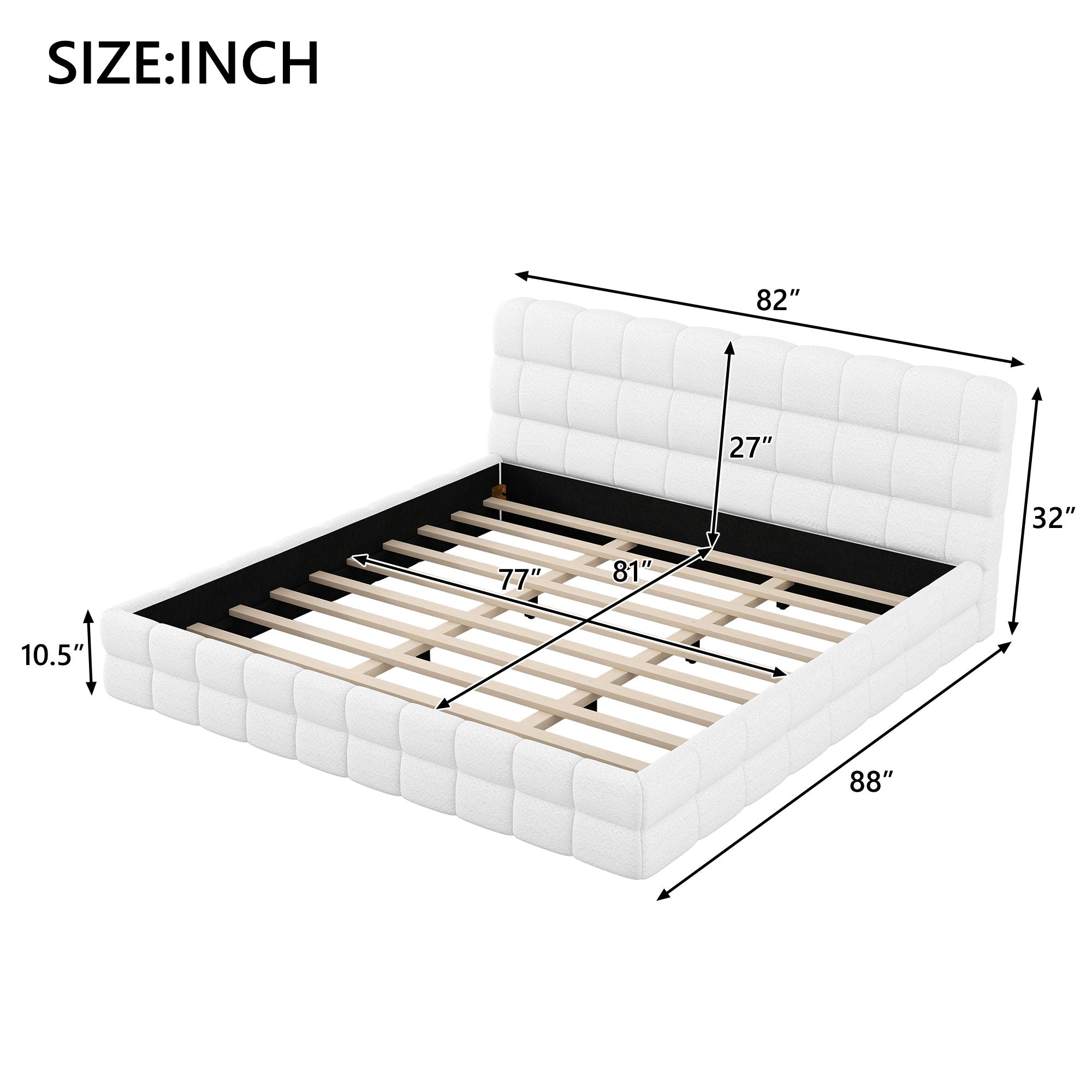 Upholstered Platform Bed With Headboard