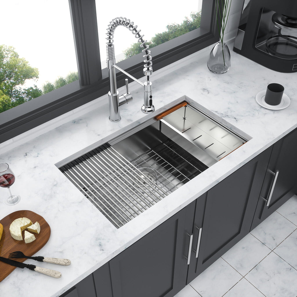 Single Bowl Undermount Workstation Kitchen Sink with Accessories