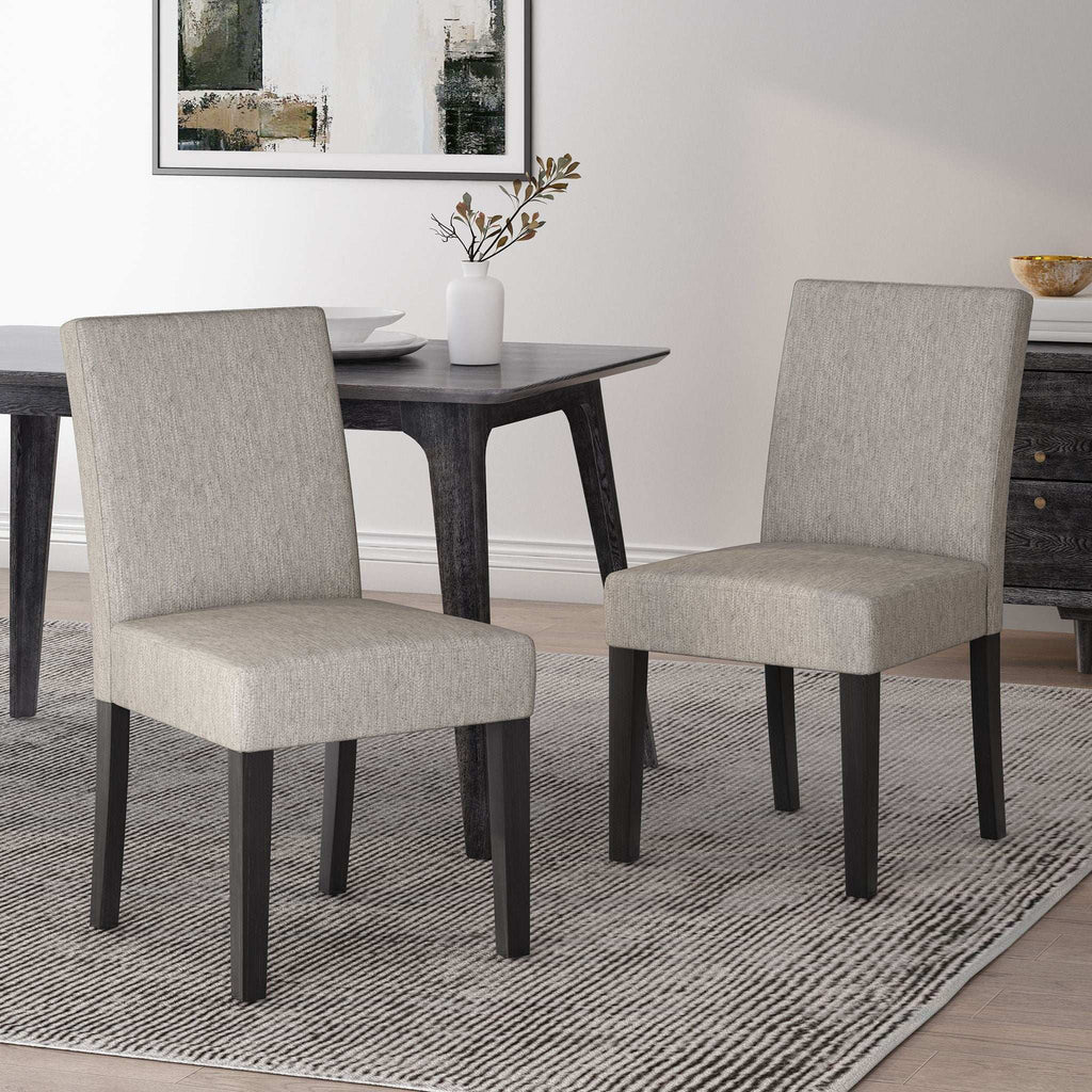 Contemporary Dining Chair With Upholstered Seating and Tapered Legs