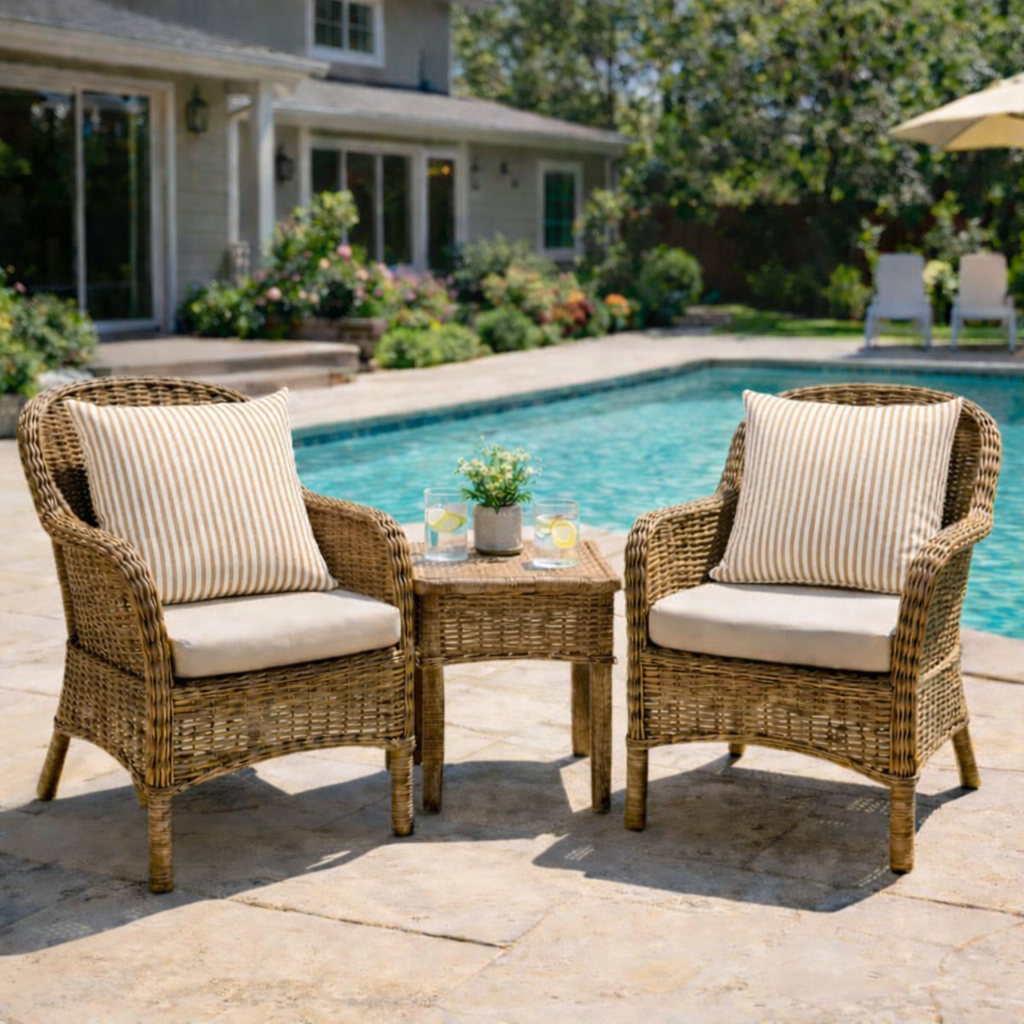 2 Pack Outdoor Throw Pillows, Waterproof & Fade-Resistant Patio Cushions (18x18)