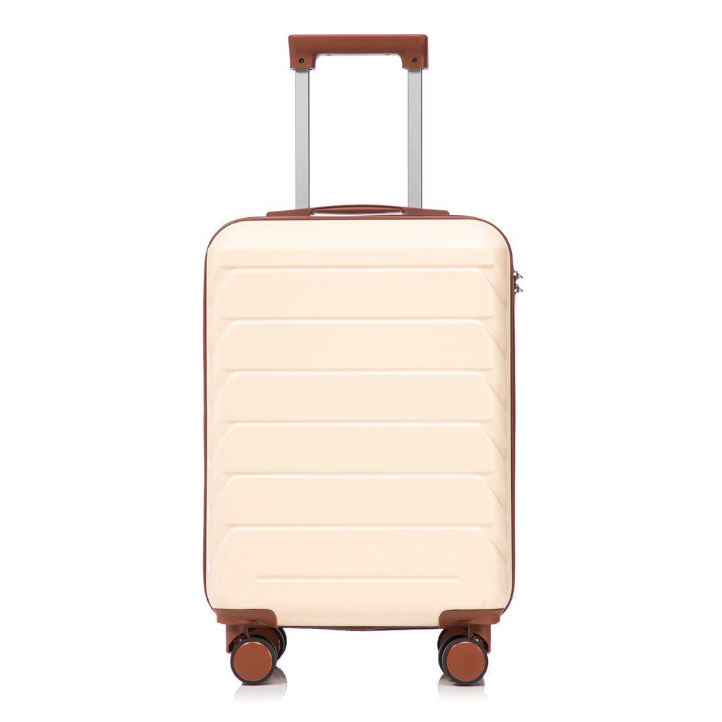 14'/20' 2-Piece Beige ABS Spinner Wheel Luggage Set