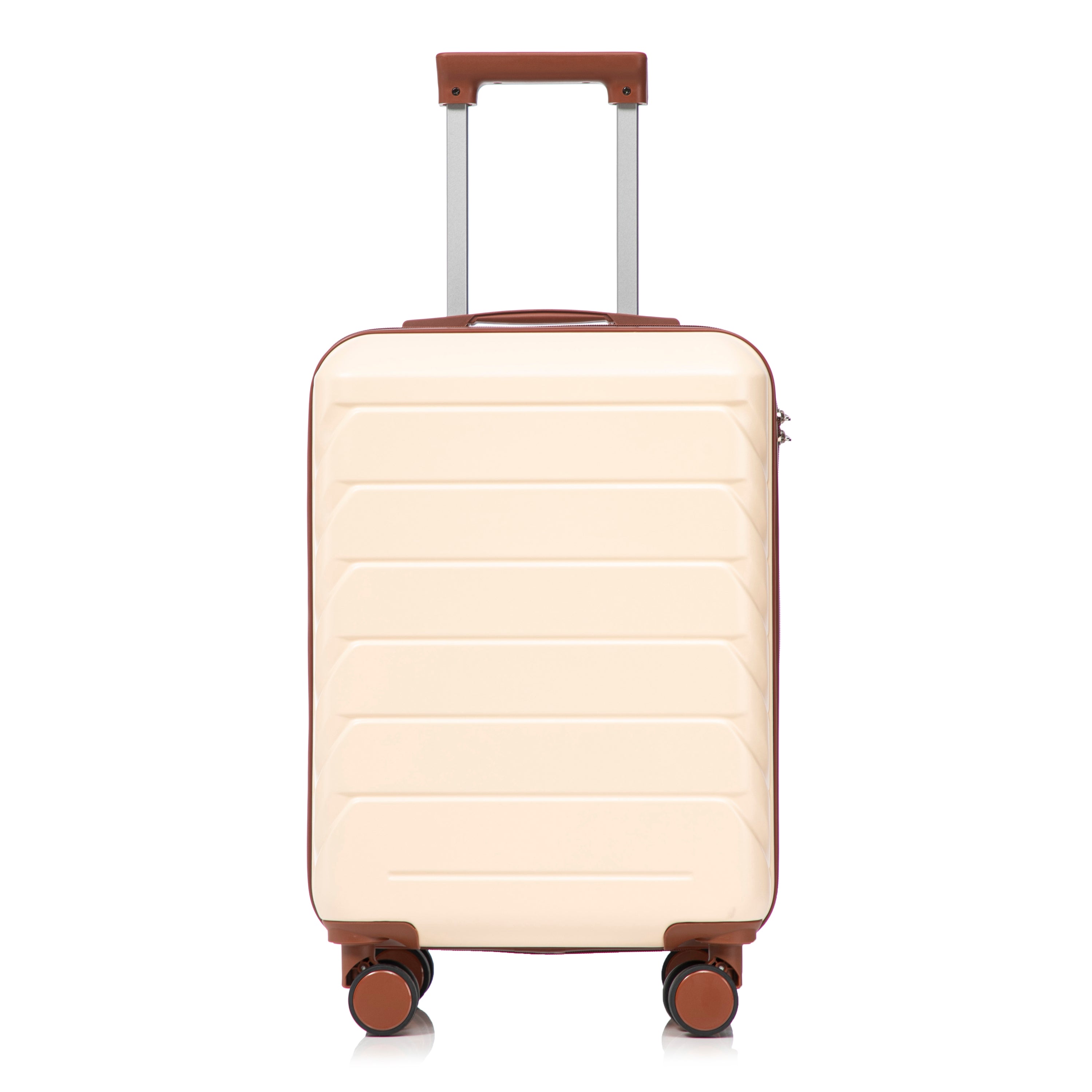 14'/20' 2-Piece Beige ABS Spinner Wheel Luggage Set