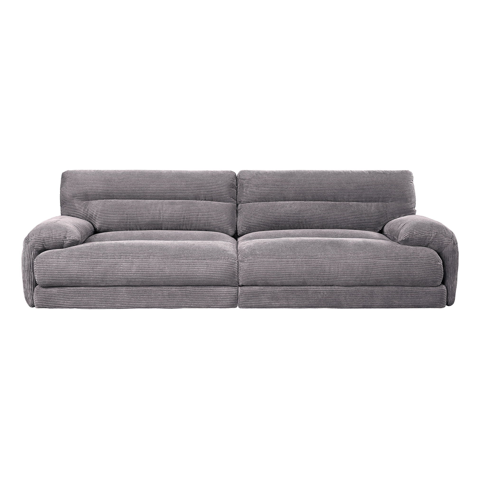 Cadenza Corduroy Loveseat - Gray
