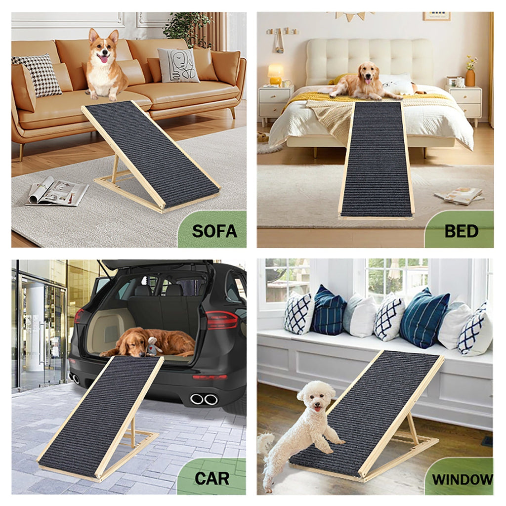 Upgraded Dog Ramp for Bed with Extra Wide Traction and Foldable Design