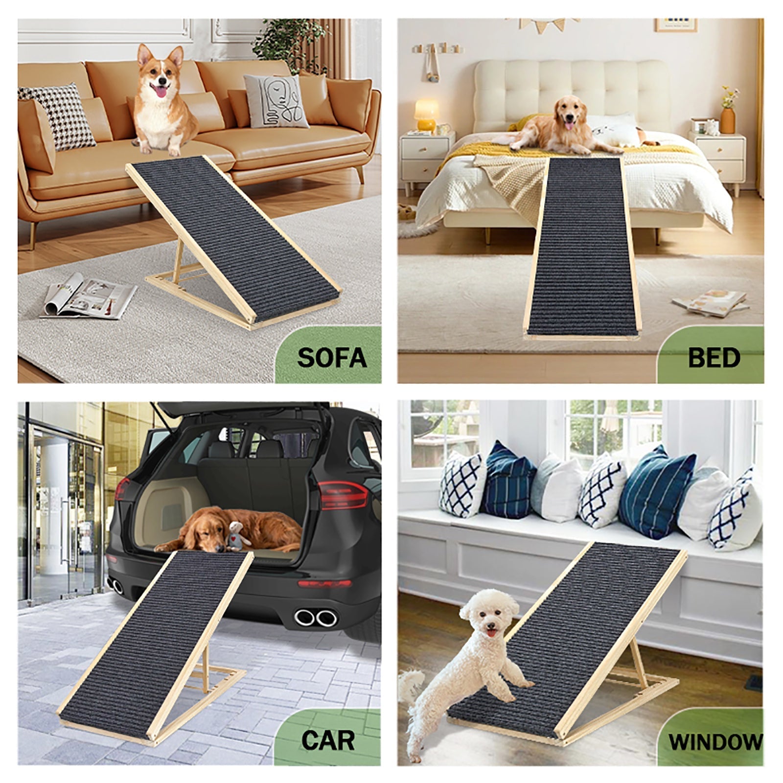 Upgraded Dog Ramp for Bed with Extra Wide Traction and Foldable Design