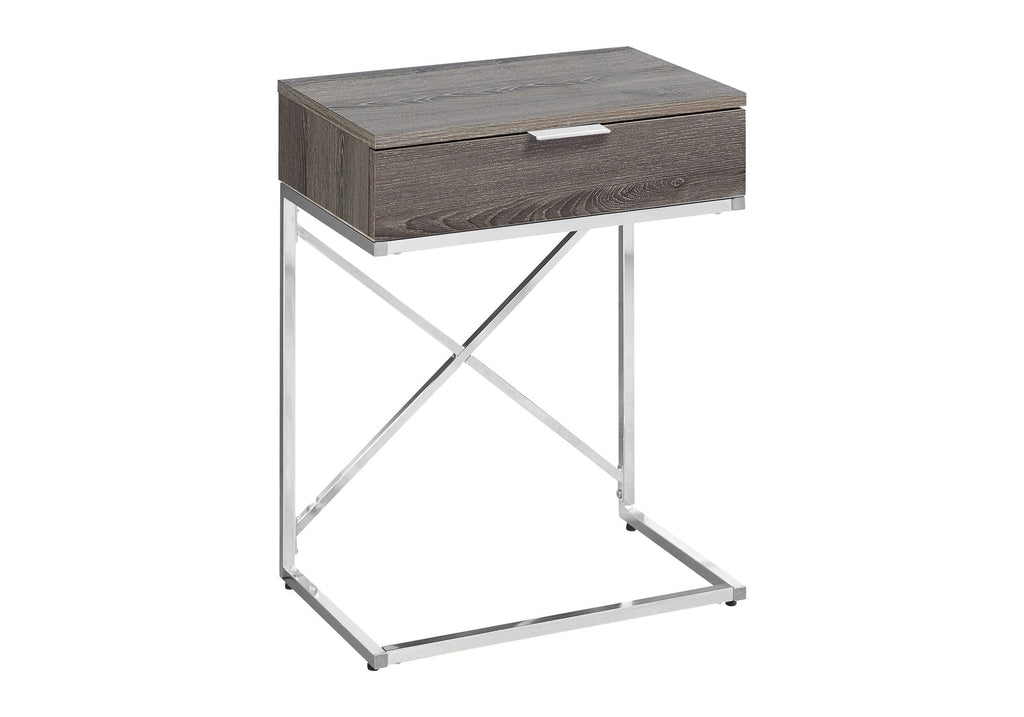 Accent Side Table with Storage Drawer in Taupe