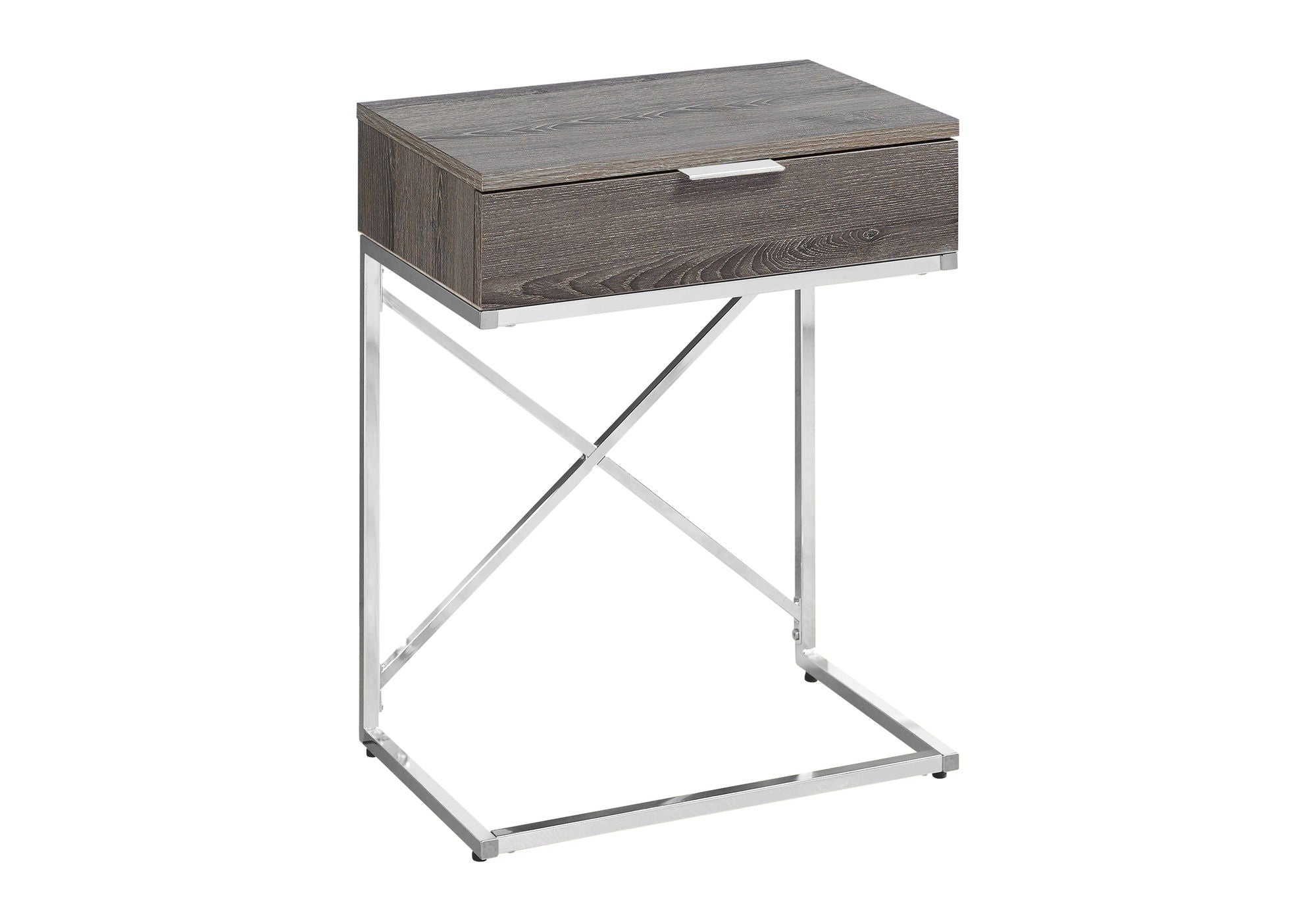 Accent Side Table with Storage Drawer in Taupe