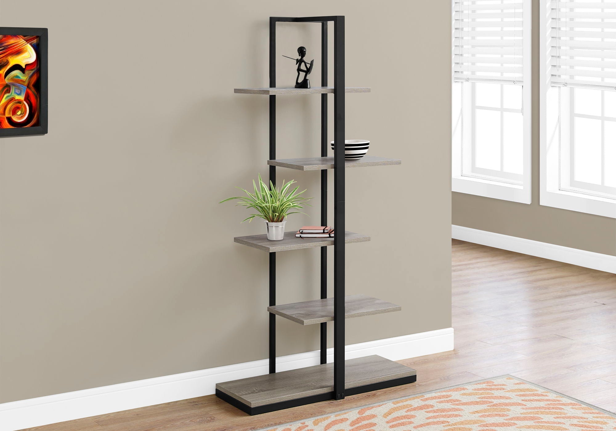 Bookshelf, Bookcase, Etagere, 5 Tier for Office, Contemporary & Modern