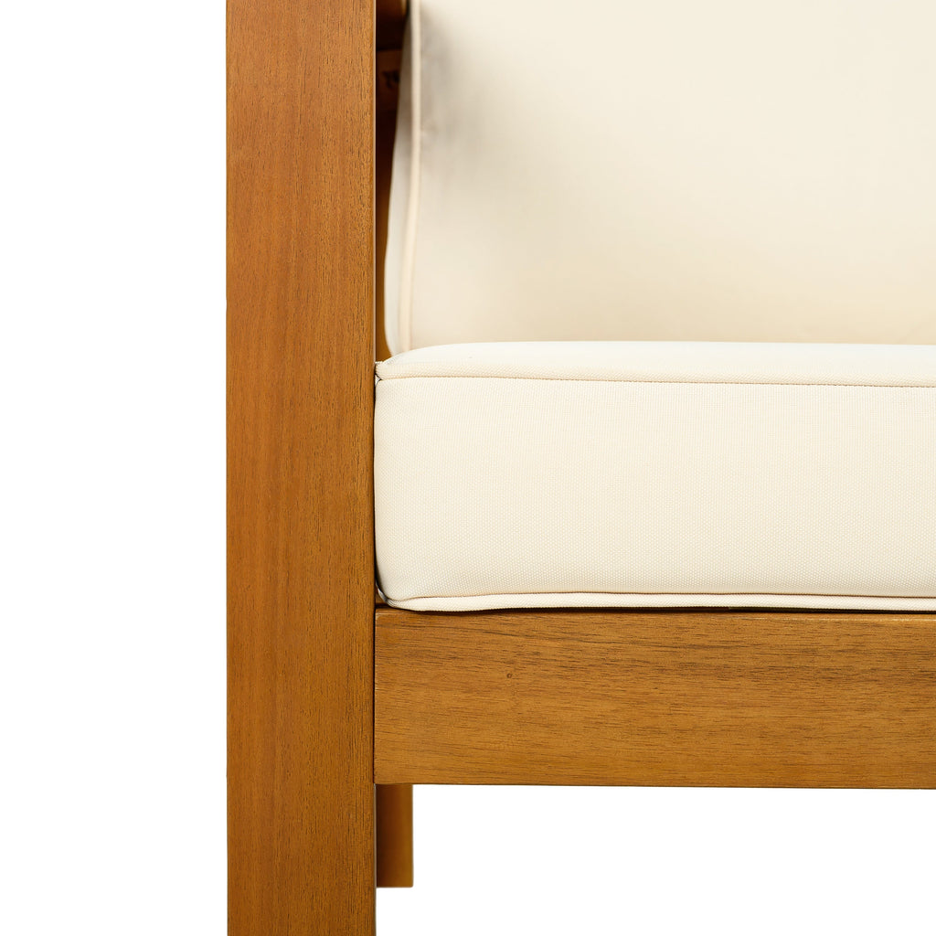 Patio Conversation Set with Acacia Wood Armchairs and End Table