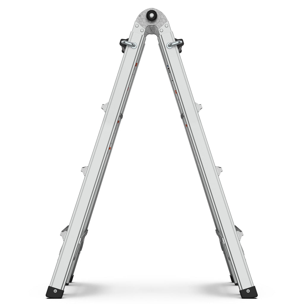 Multi-Position Foldable Aluminum Ladder, A-Frame And Straight Ladder, Ansi 250Lbs - Gray