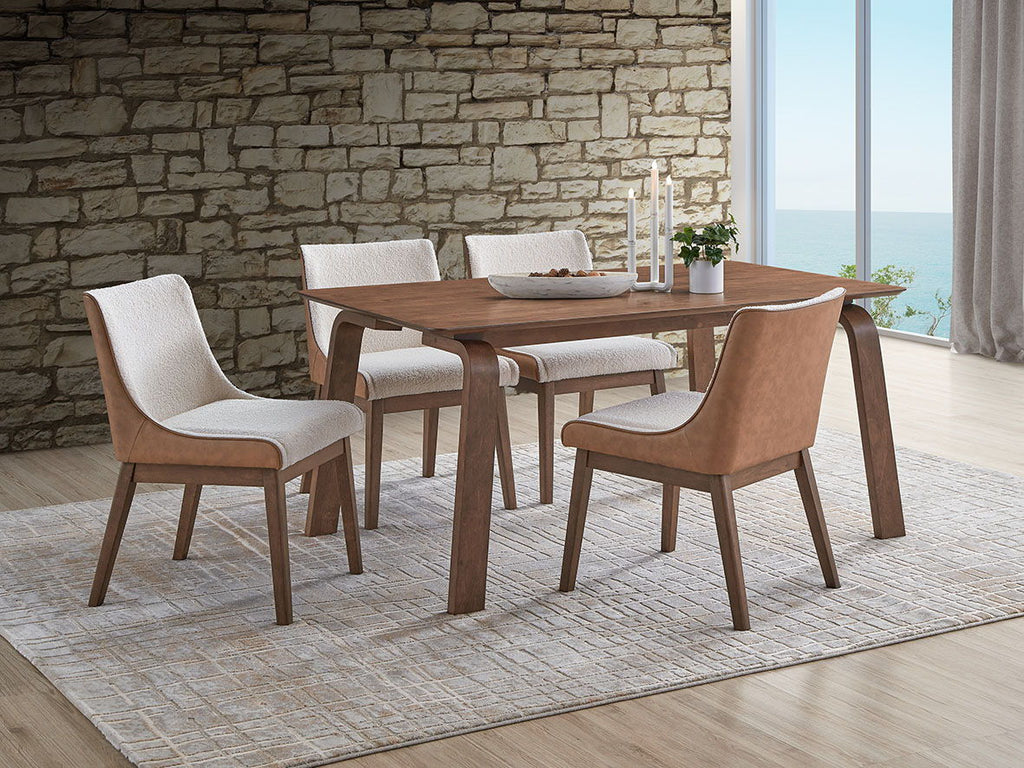 Ginny 5 Piece Dining Room Set with Side Chairs - Walnut