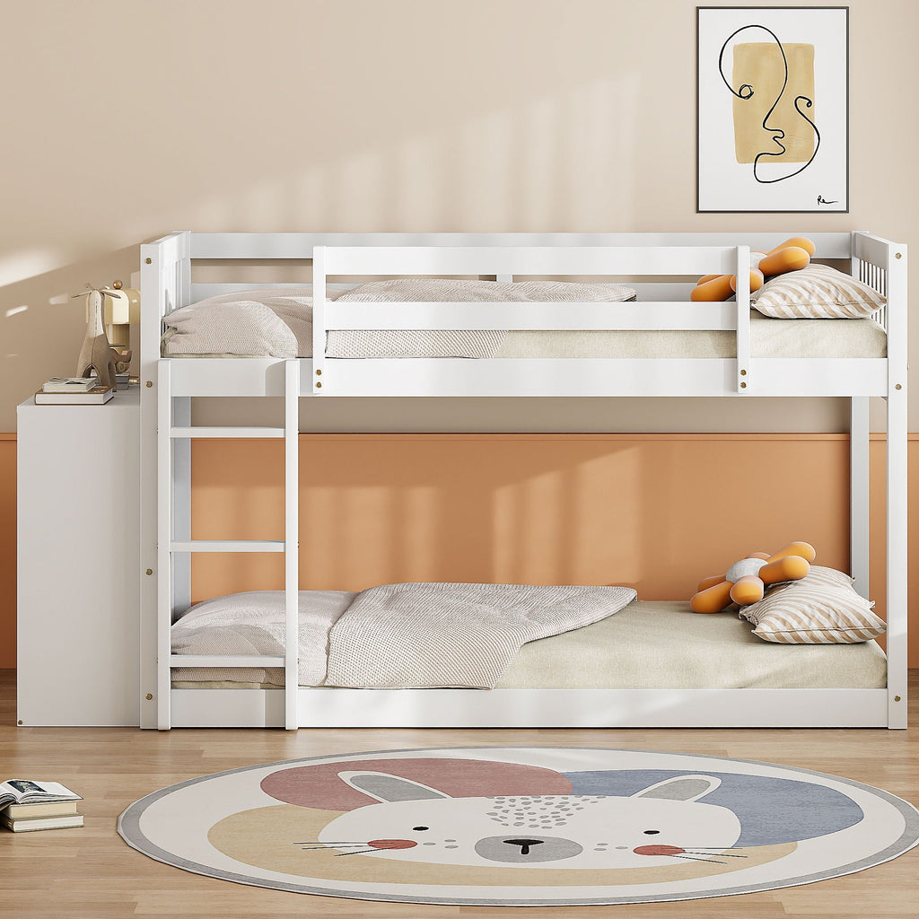 Bunk Bed With 4 Drawers and 3 Shelves