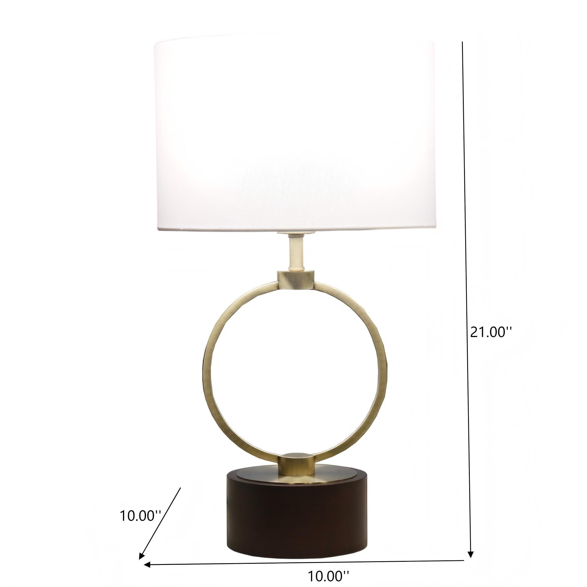 Nordic Home Creative Bedroom Table Lamp with Grid Metal Circular Design