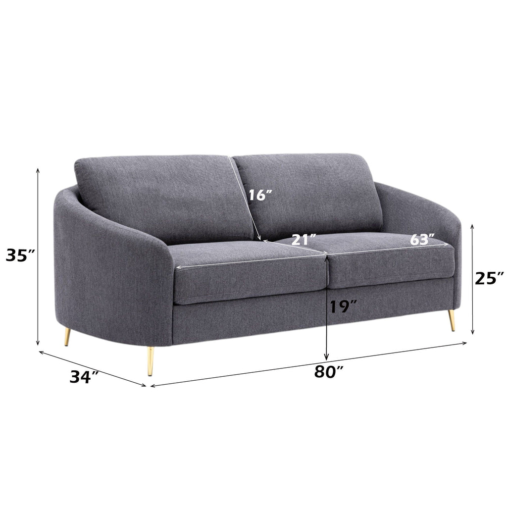 Yuina Linen Sofa in Gray
