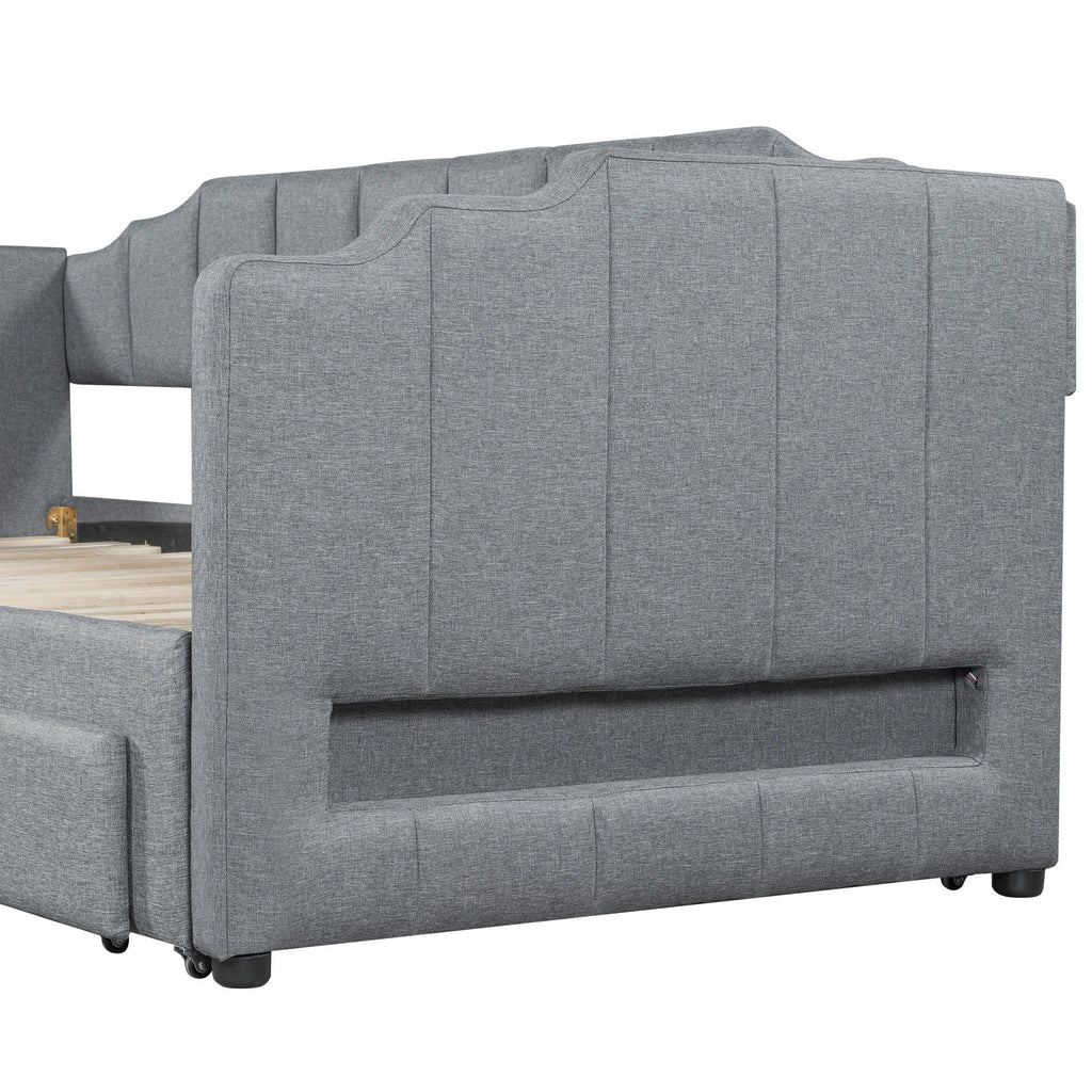 Extendable Daybed With LED Light And 2 Storage Drawers