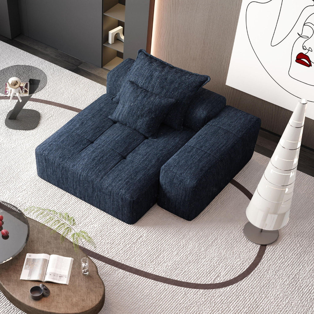 Modern Oversized Modular Sectional Sofa with Sparkling Chenille Fabric
