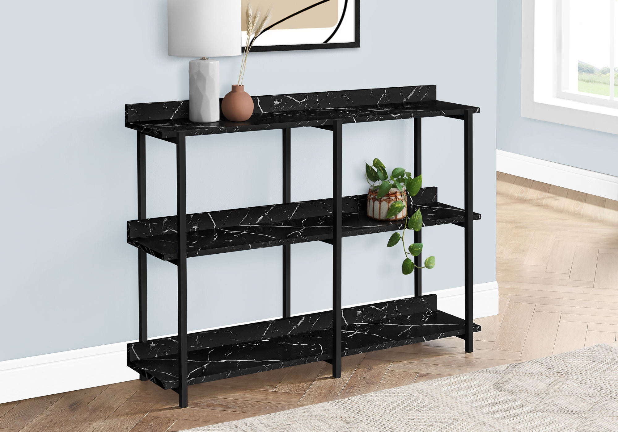 Accent Console Table for Entryway, Symmetrical Display