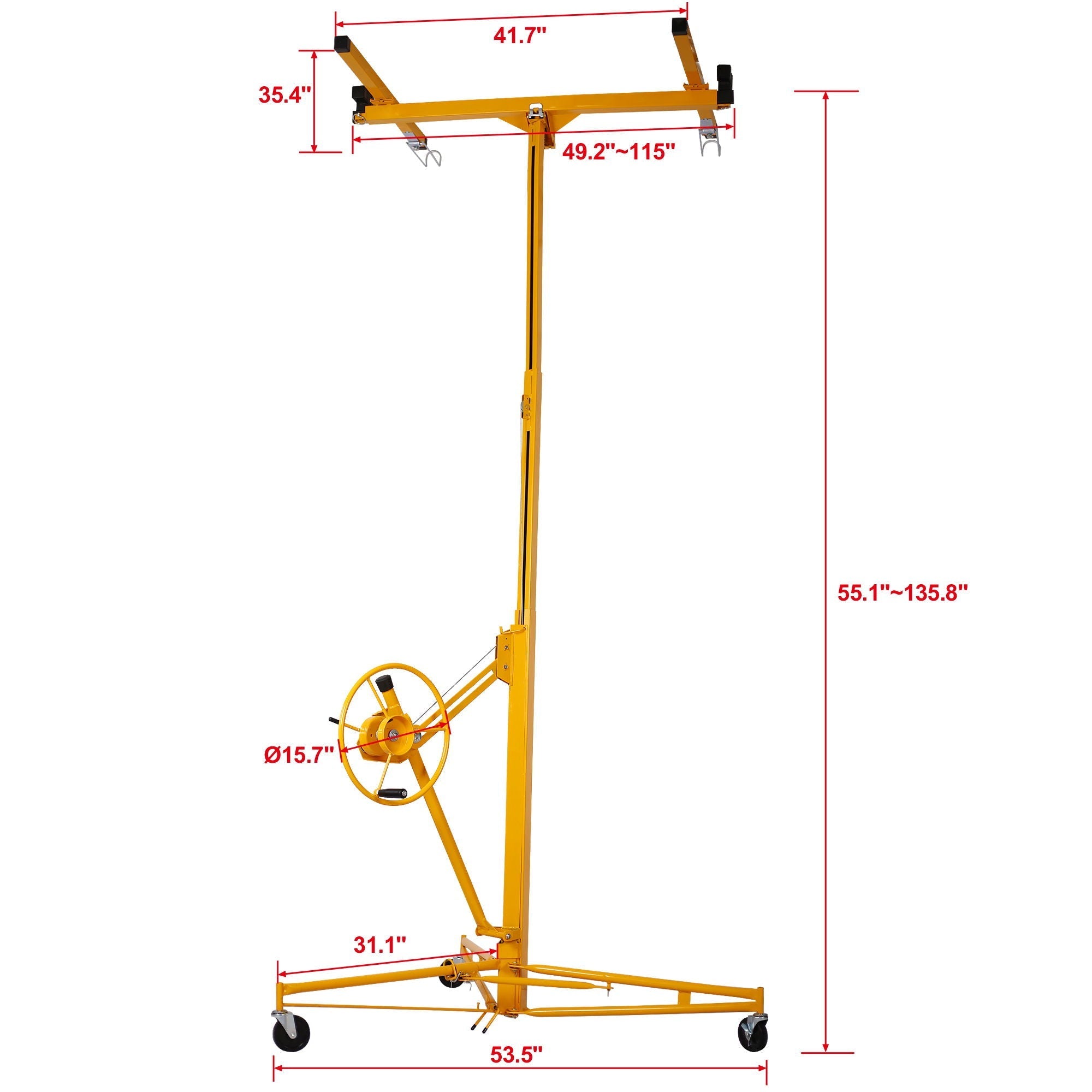 Heavy Duty Drywall Lift Panel Hoist with Adjustable Height