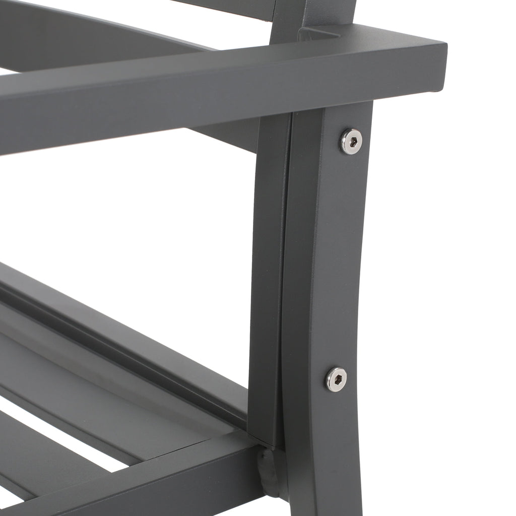Outdoor Modern Aluminum Dining Chair (Set of 2), Gun Metal Gray