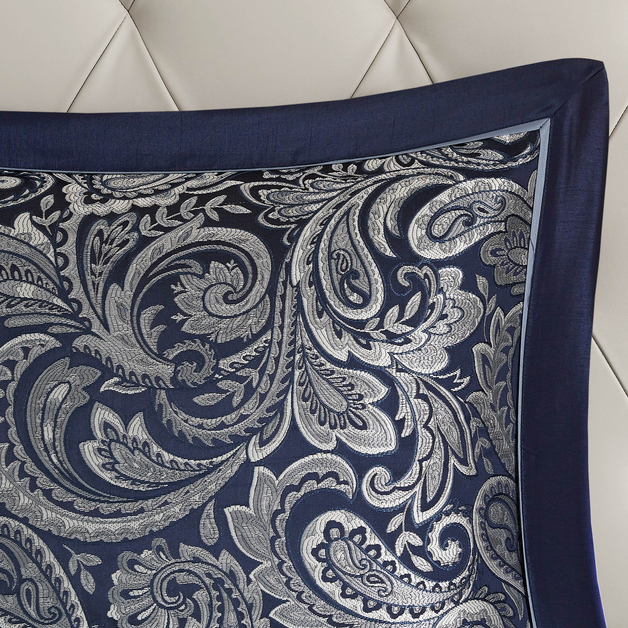 12 Piece Comforter Set with Cotton Bed Sheets Navy Cal King