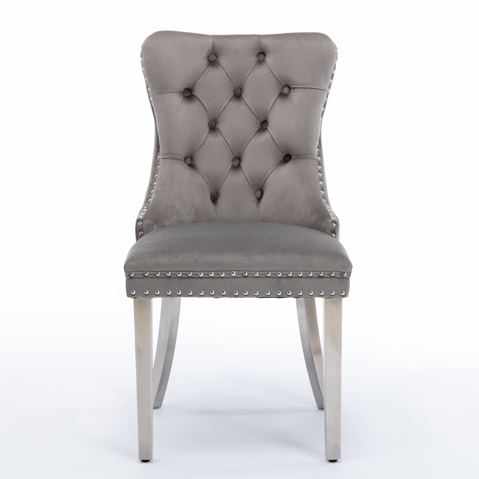A&A Furniture Nikki Collection Modern Velvet Upholstered Dining Chairs - Set of 2