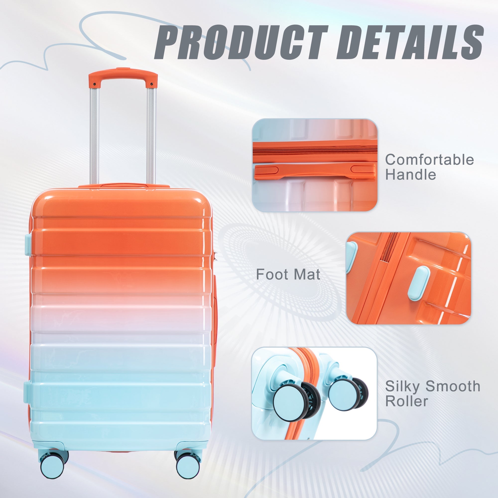 3-Piece Spinner Wheel Luggage Set with Gradient Color