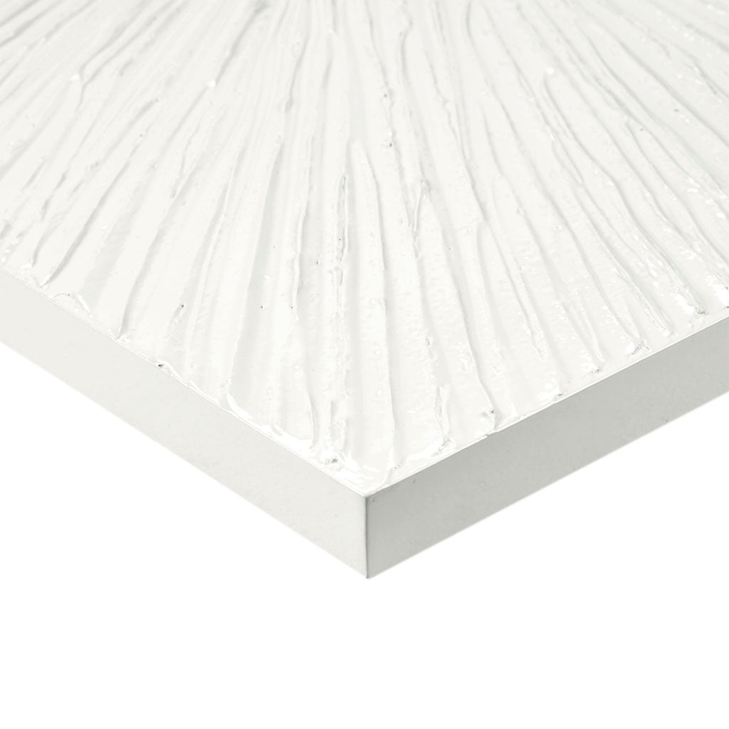 Luminous Burst Signature White Gloss Dimensional Resin Wall Art