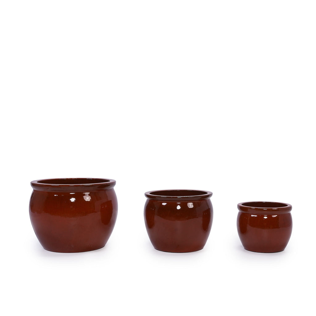 3 Pieces Ceramic Flowerpot Planter for Patio, Garden or Windowsills