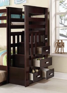 Allentown Twin / Twin Bunk Bed With Trundle Storage - Espresso