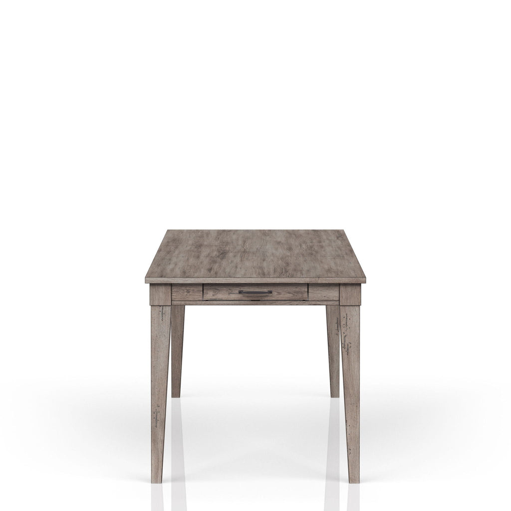 Rustic Dining Table 2 Storage Drawers And Leaf - Gray