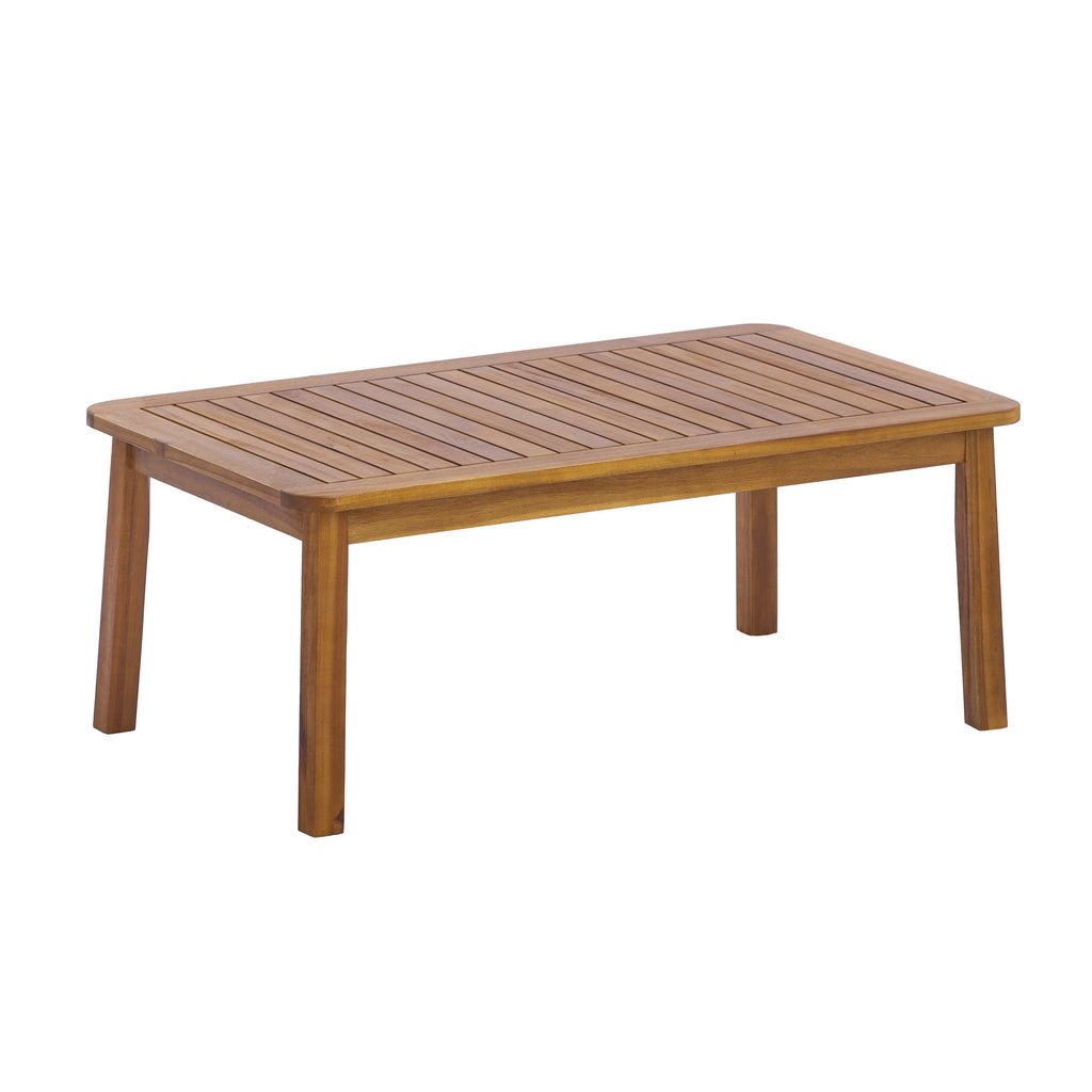 2-Pieces Outdoor Sofa Set with Cushions Teak Acacia Wood