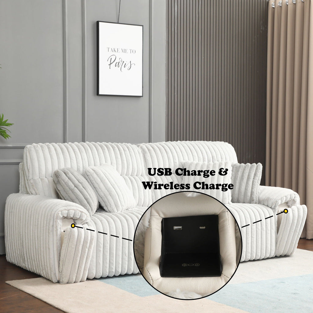 Jaya Power Motion Sofa with Sleeper & USB Port - Mondo Gray