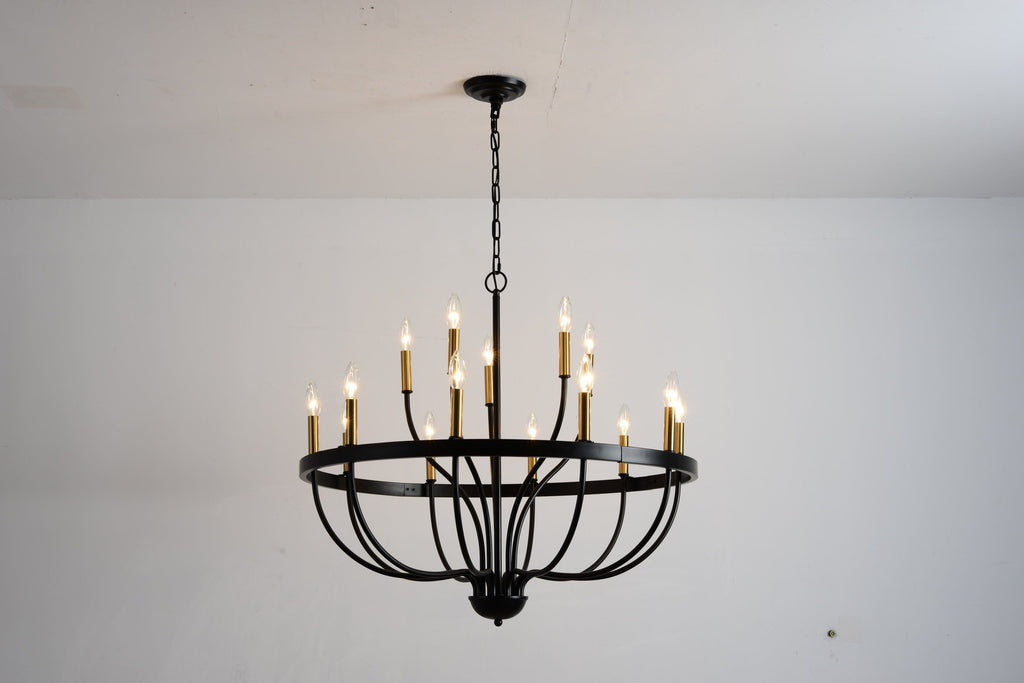 18-Light Industrial Iron Candle Chandelier