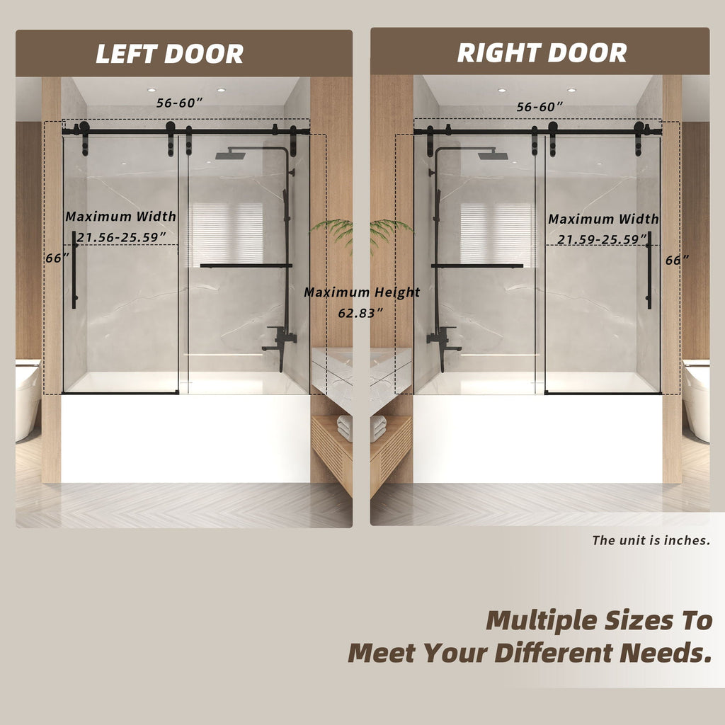 Frameless Sliding Bathtub Door With Frame
