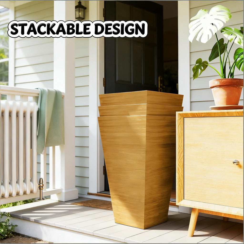 Classic Set of 3 Tall Outdoor Planters