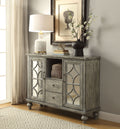 Velika Weathered Console Table With 1 Open Compartment Storage - Gray