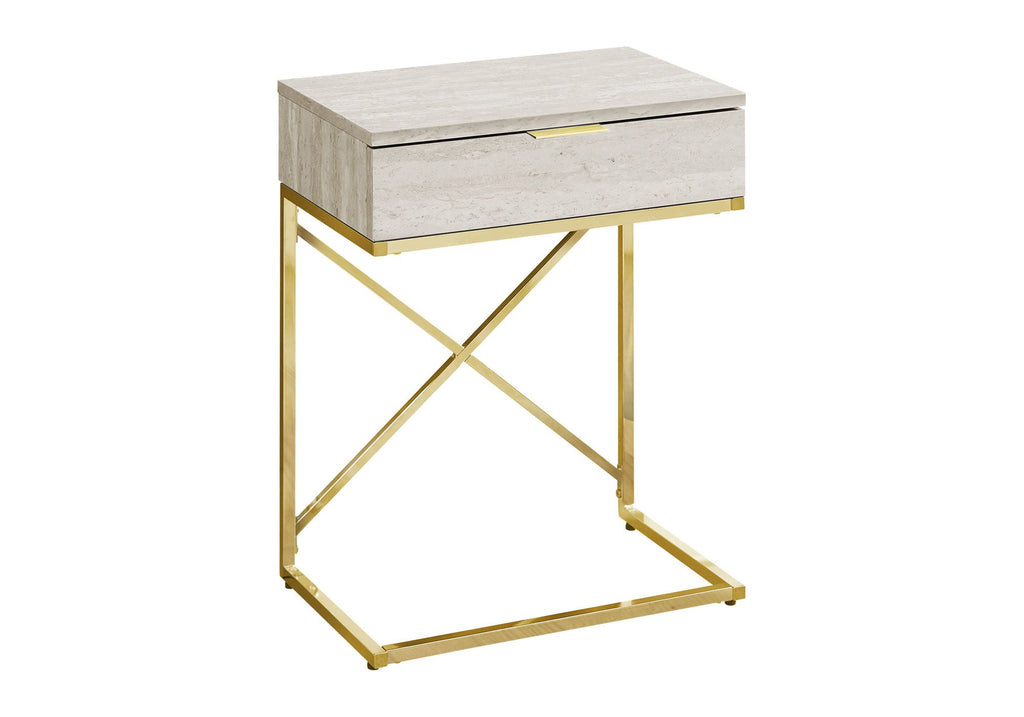 Accent Side Table with Storage Drawer, Spacious Tabletop, Contemporary Design