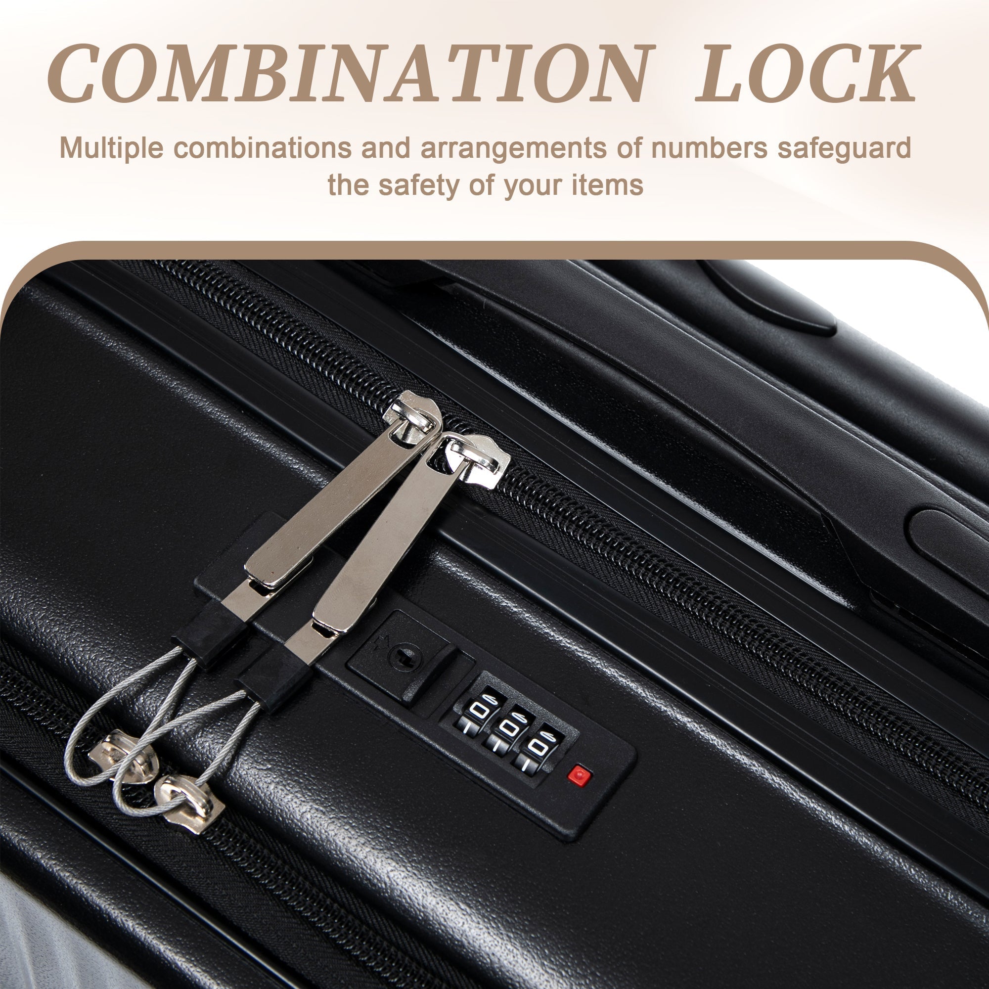14' & 20' ABS Spinner Wheel Luggage Set with Cosmetic Case