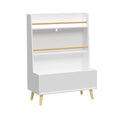 Bookshelf, Book Organizer With Toy Storage - White