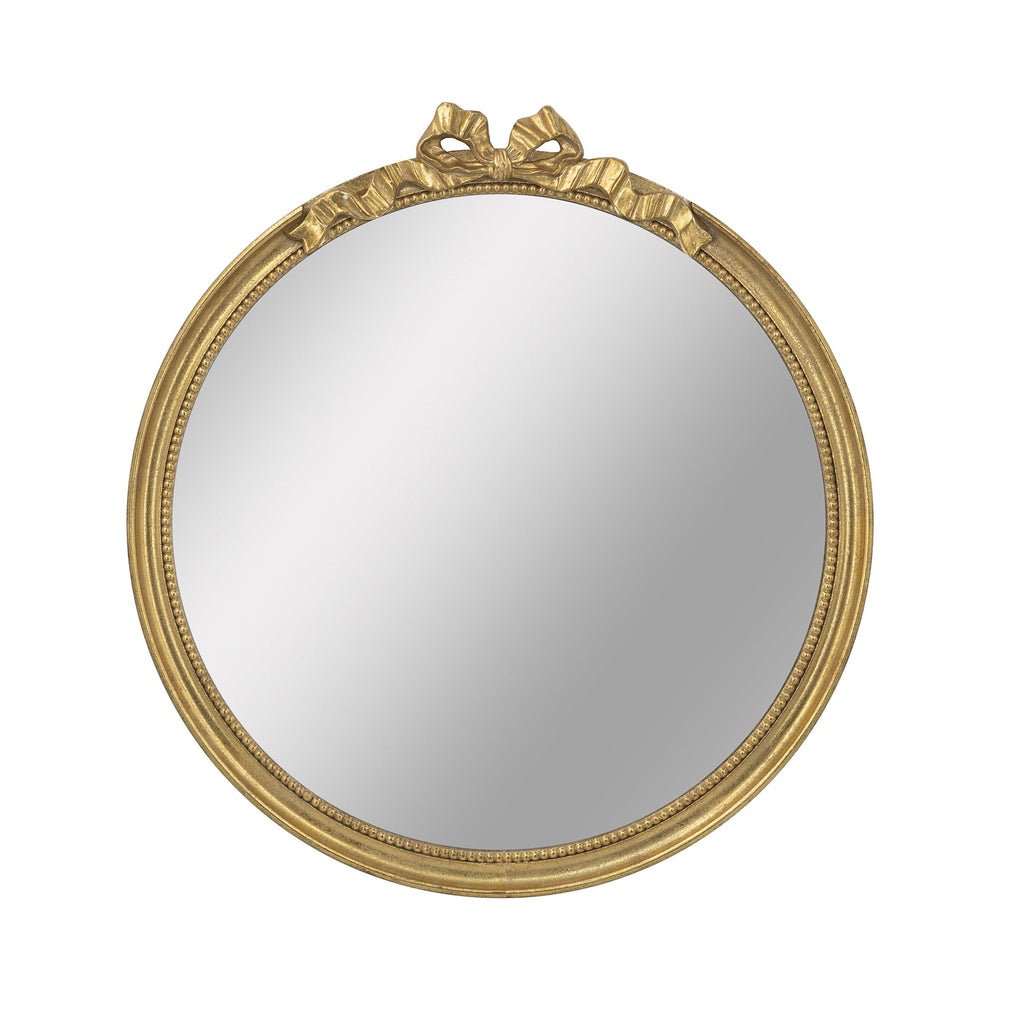 30' x 32.1' Round Decorative Wood Frame Wall Mirror