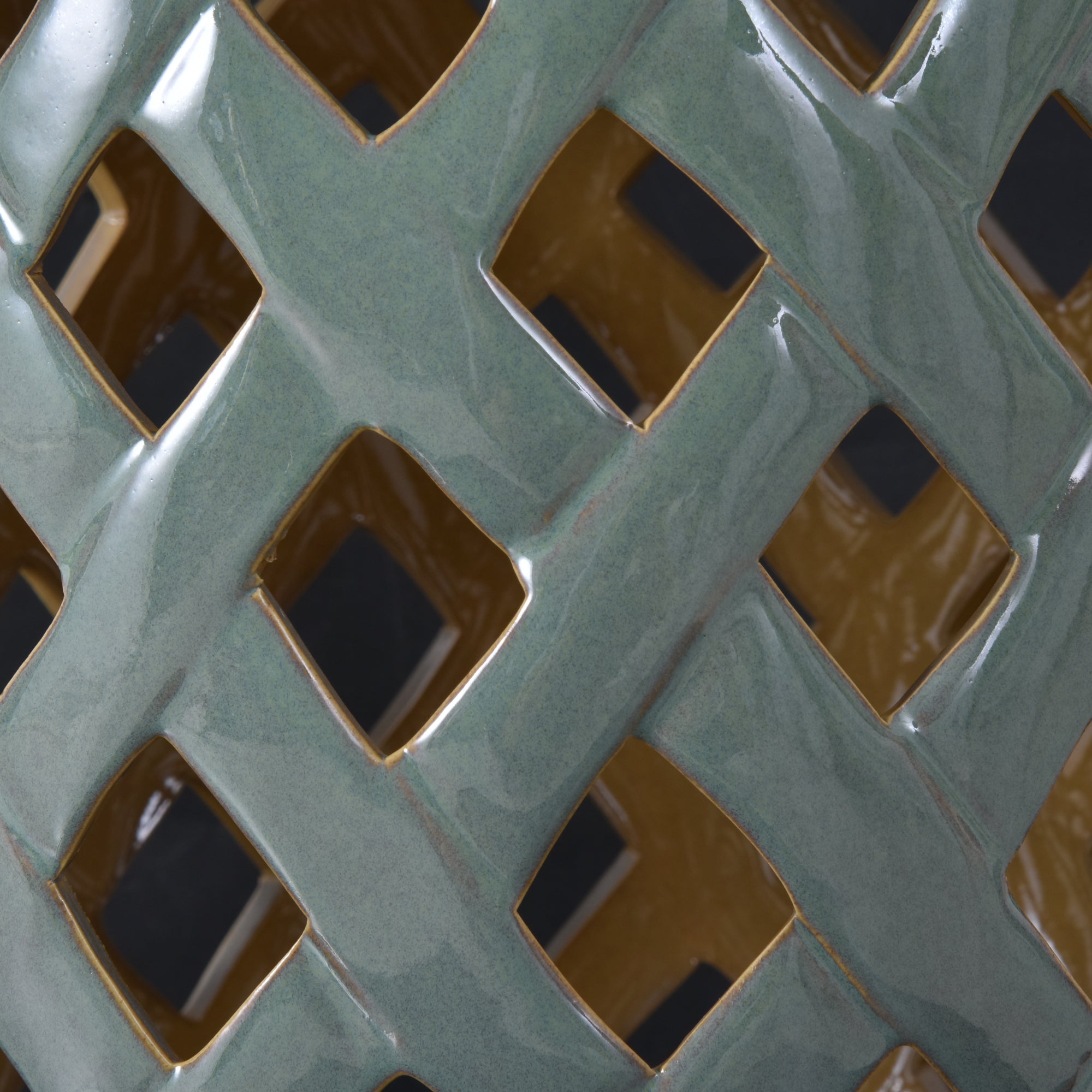 Outsunny 13' x 18' Ceramic Garden Stool with Woven Lattice Design & Glazed Finish