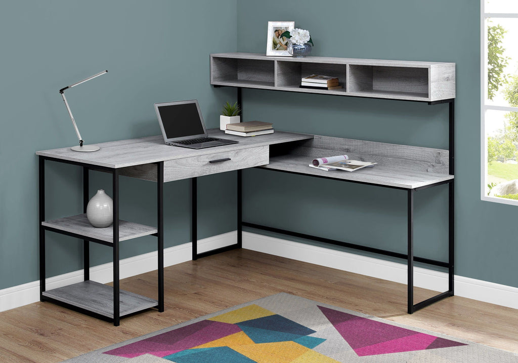 L-Shaped Corner Computer Desk with Storage Drawers