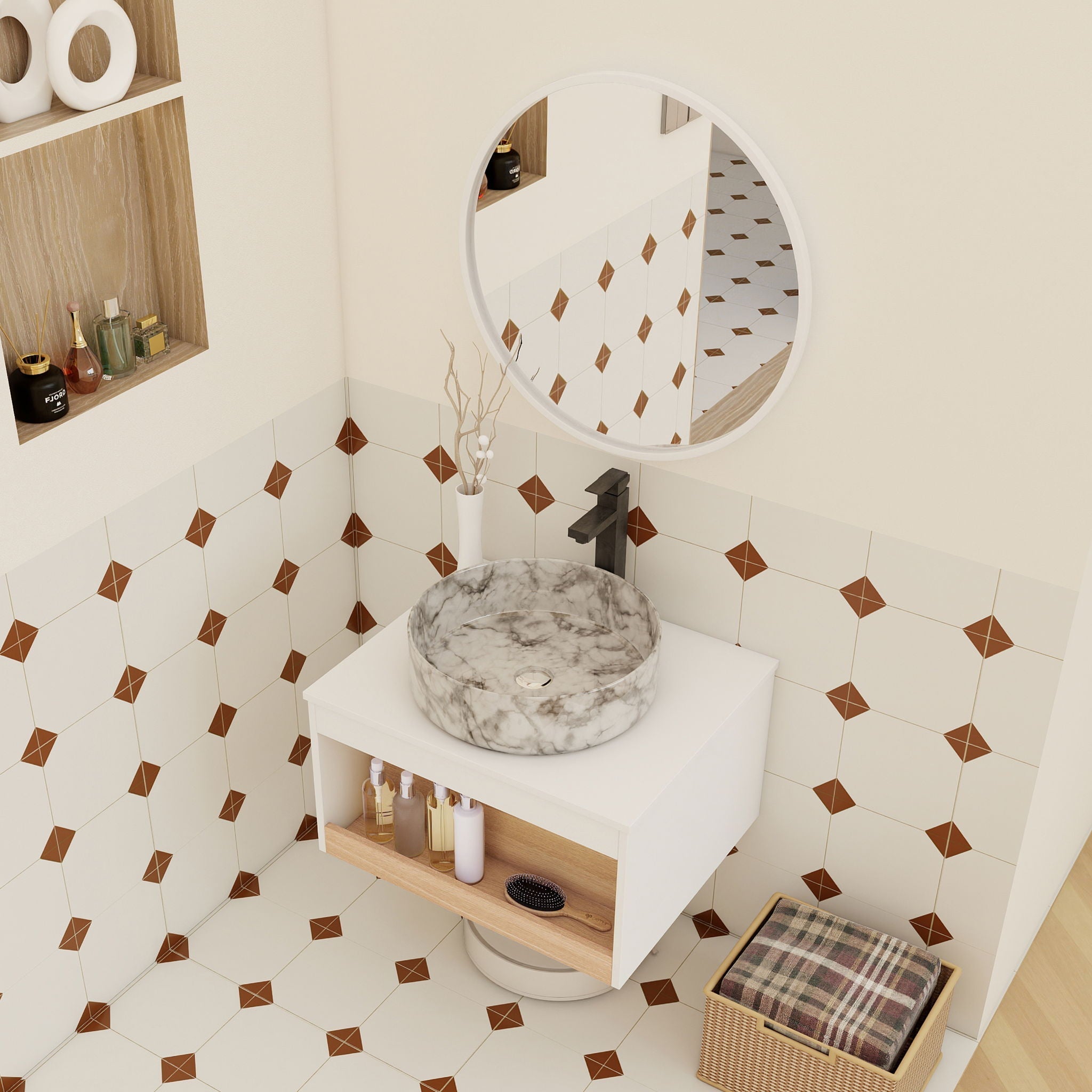 Floating Bathroom Vanity With Vessel Sink