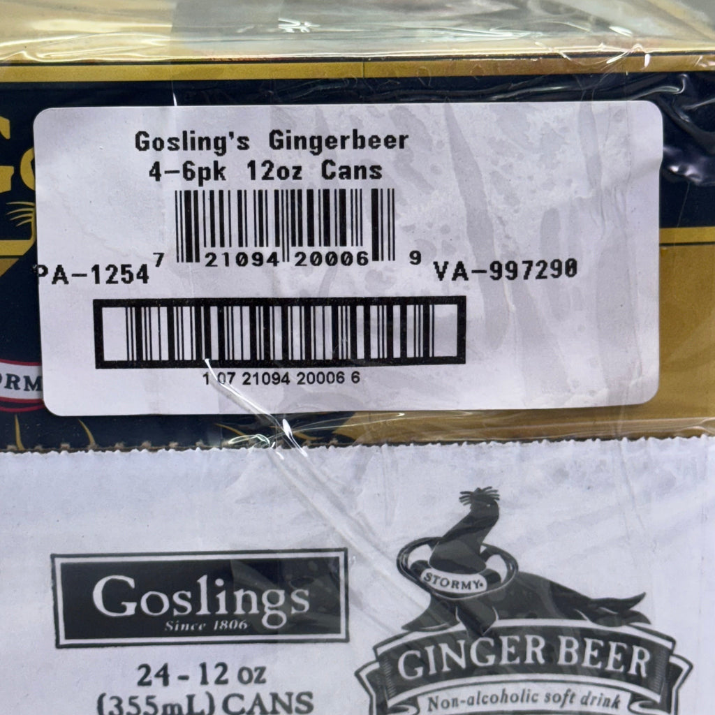 GOSLINGS (4 PACK of 6 Cans) Non-Alcoholic Ginger Beer Can 12 fl oz BB 11/26