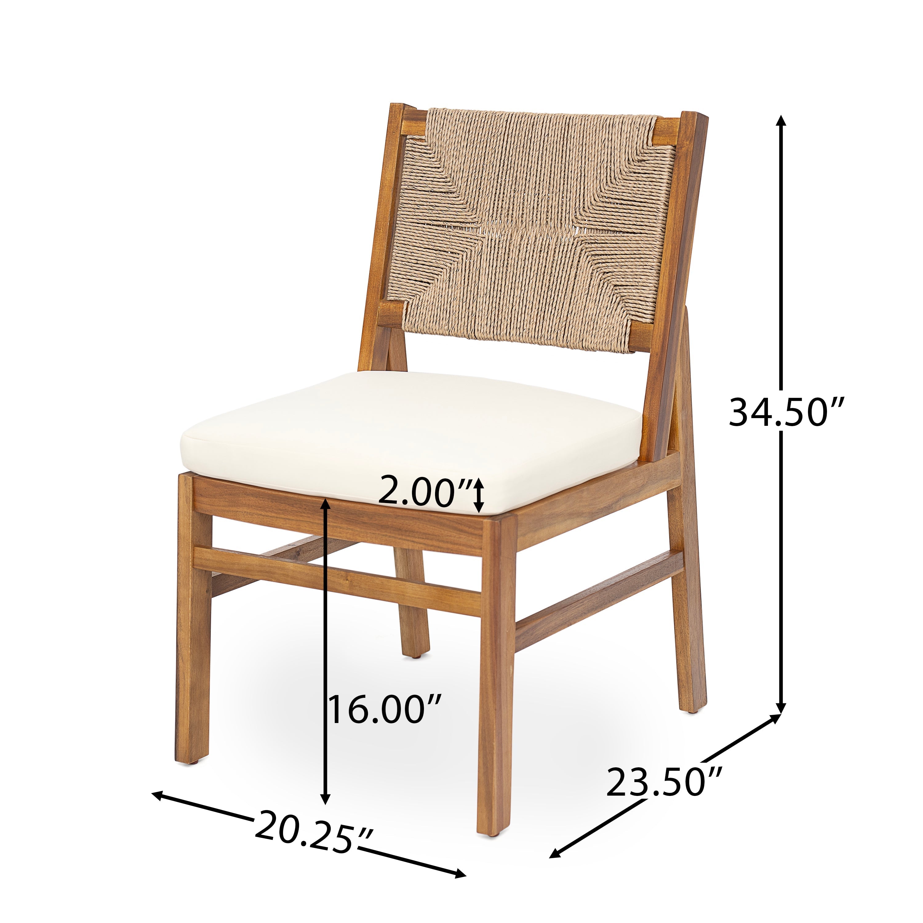 Outdoor 7 Pieces Acacia Wood Dining Set with Taiga 69 Table and Teak Finish