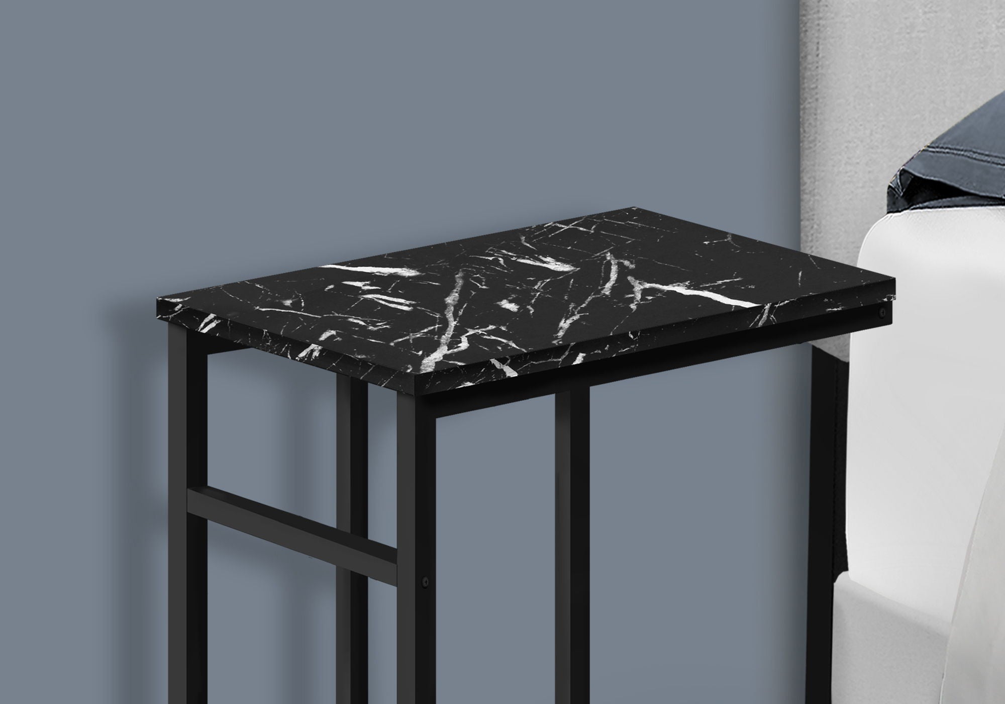 Accent Table, C-Shaped, Modern Design - Black