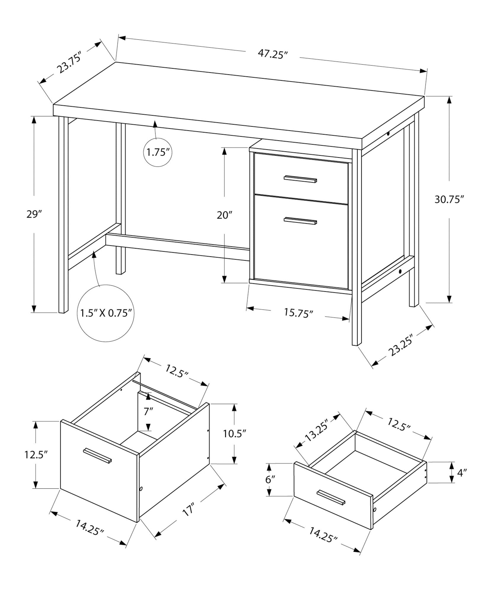 Computer Desk For Home Office, Left or Right Setup, With Storage Drawers