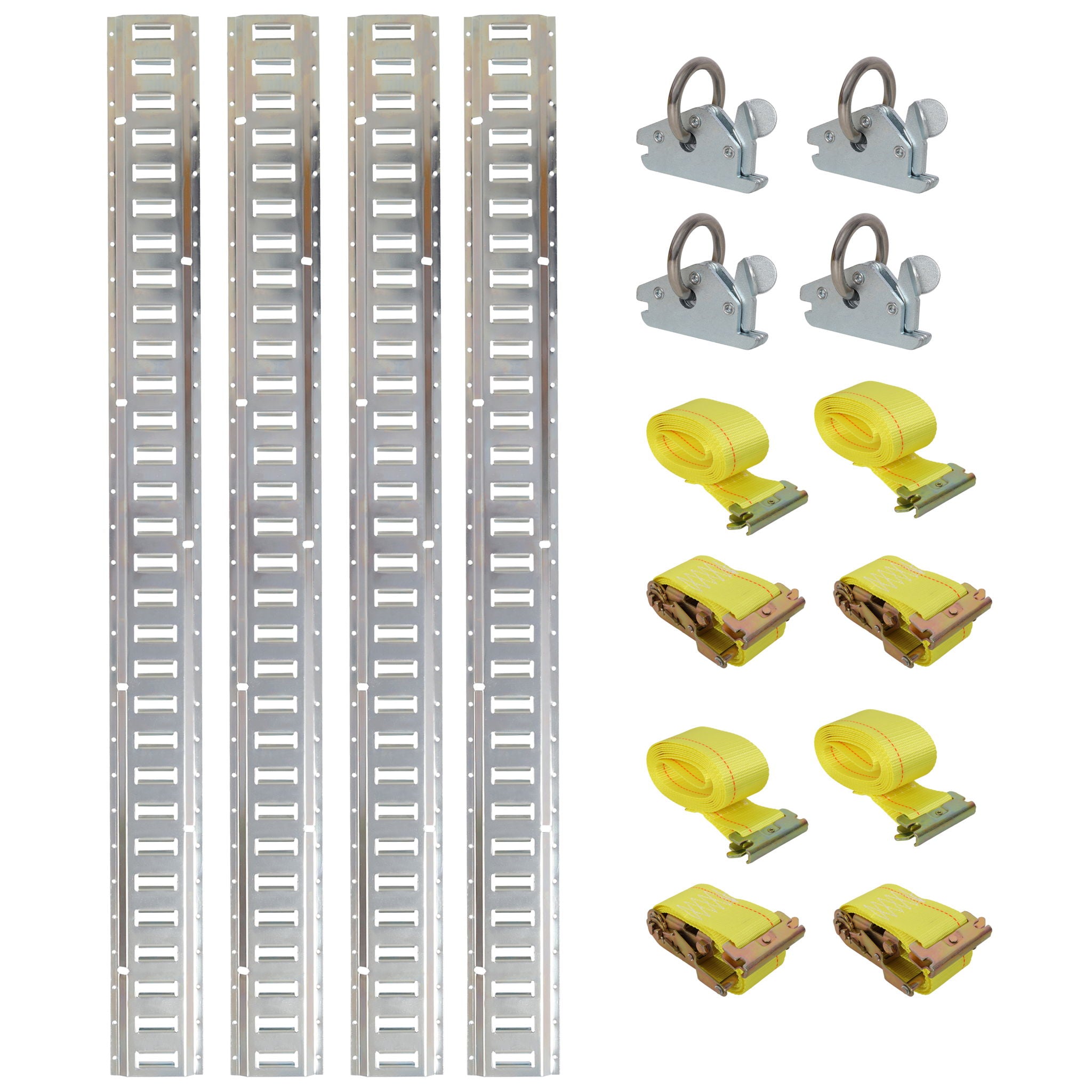 Universal E Track Tie-Down Rail Kit for Trucks, Vans, and Garages